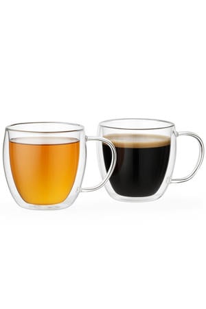 Dubbelwandige Koffie- / theeglazen met oor 280 ml - 2 stuks