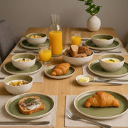 thumbnail: Cookinglife Serviesset Mos Groen 18-delig / 6 personen - 6 dinerborden, 6 ontbijtborden en 6 kommen