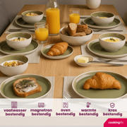 thumbnail: Cookinglife Serviesset Mos Groen 18-delig / 6 personen - 6 dinerborden, 6 ontbijtborden en 6 kommen
