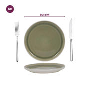 thumbnail: Cookinglife Serviesset Mos Groen 18-delig / 6 personen - 6 dinerborden, 6 ontbijtborden en 6 kommen