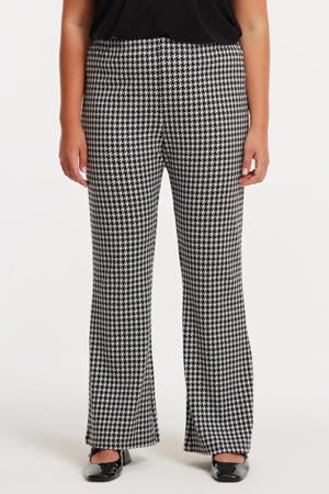 denim straight high waist broek zwart