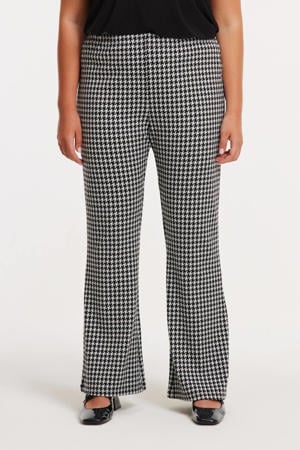 denim straight high waist broek zwart