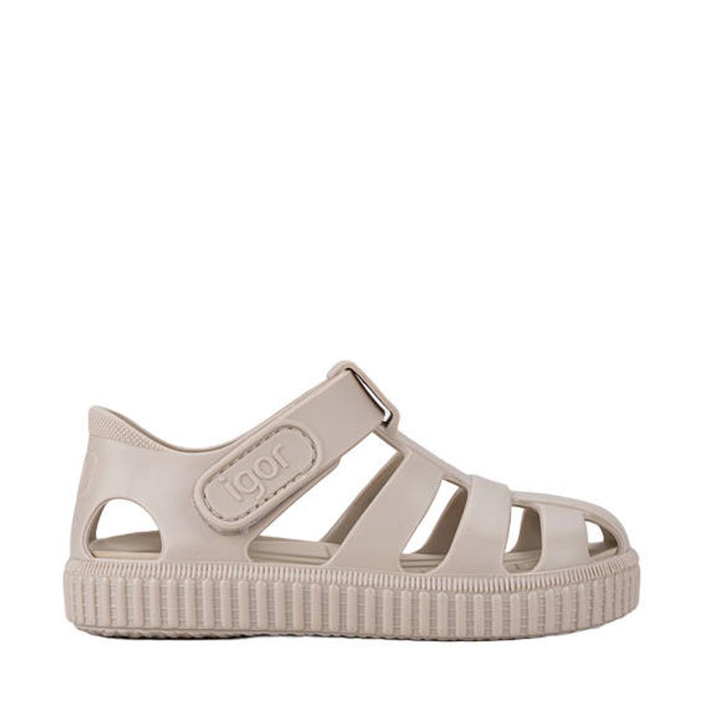 Zandkleurige jongens en meisjes Igor Nico MC waterschoenen jongens meisjes Ecru met klittenband