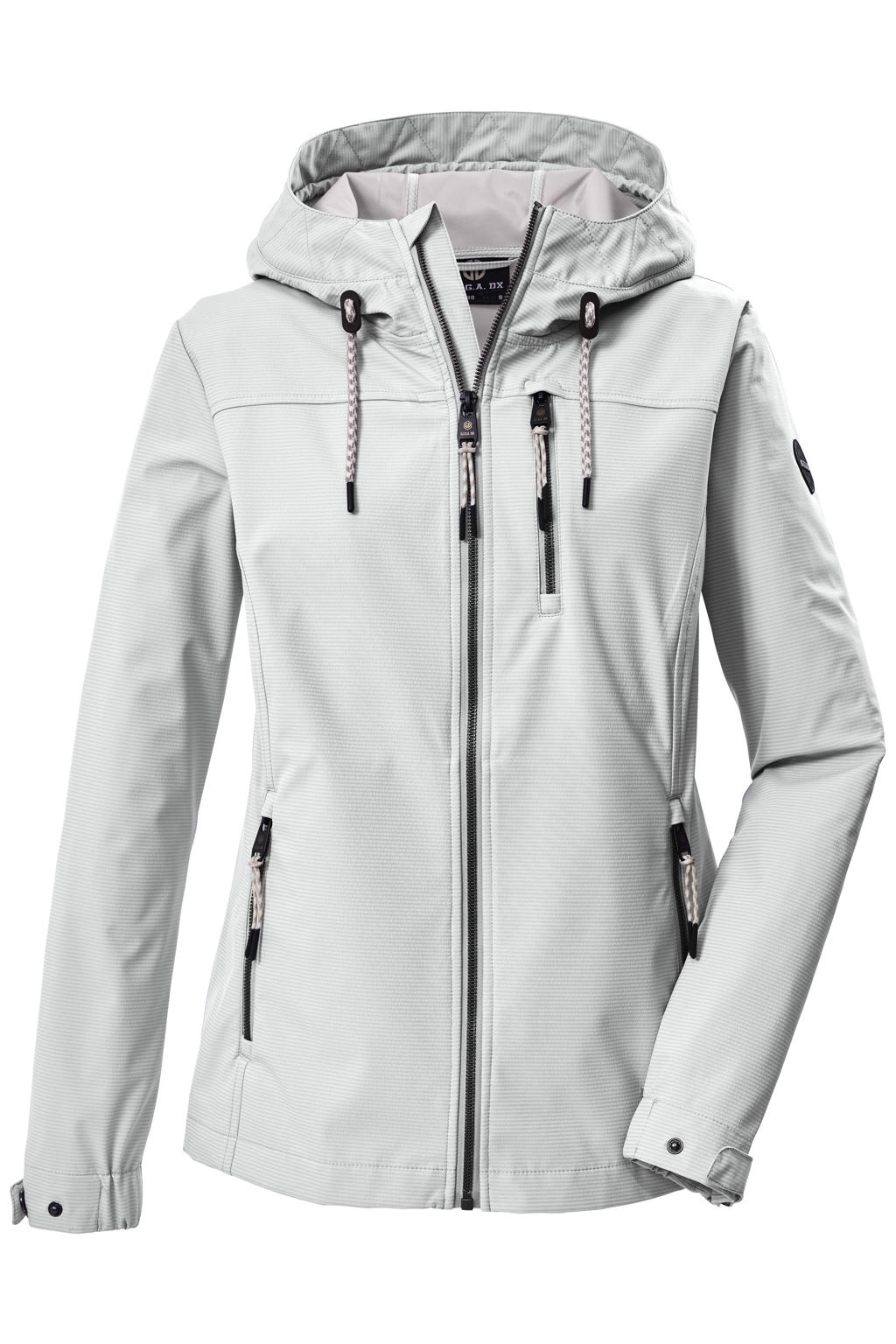 Witte dames G.I.G.A. DX outdoor jas van polyester met lange mouwen, capuchon en ritssluiting