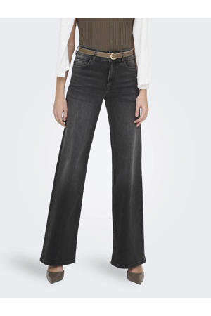 high waist wide leg jeans black denim