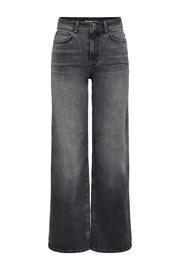 thumbnail: Black denim dames ONLY high waist wide leg jeans black van denim met rits- en knoopsluiting en effen