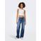 ONLY high waist wide leg jeans dark blue denim