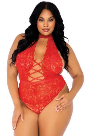 +size kanten stringbody rood