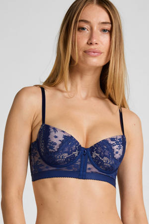 voorgevormde longline beugelbh Lou blauw