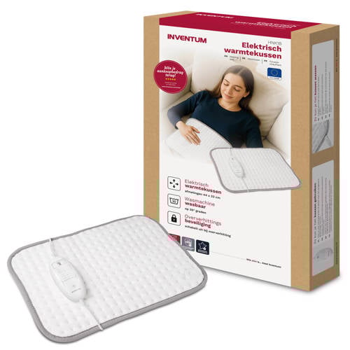 Wehkamp Inventum elektrisch warmtekussen - HNK18 - 44 x 33 cm - wit/grijs aanbieding