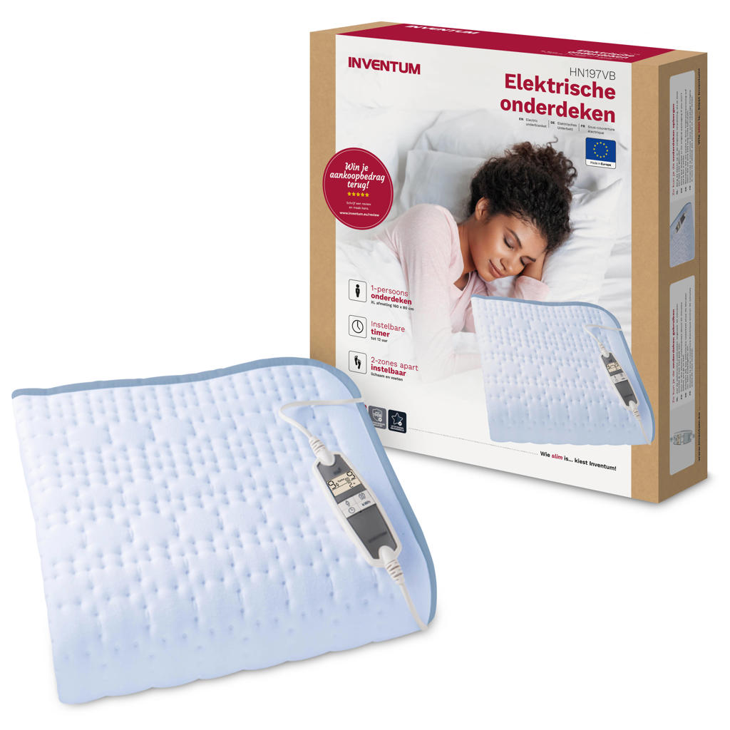 Inventum elektrische onderdeken - HN197VB - 160 x 80 cm - lichtblauw