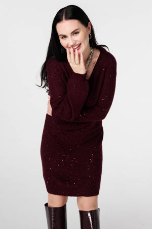 sweatjurk met glitter rood