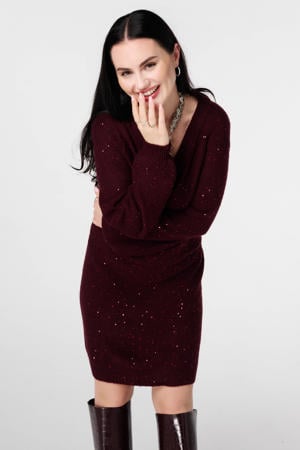 sweatjurk met glitter rood