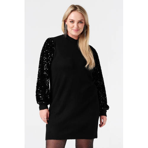 MS Mode jurk gebreid zwart afbeelding
