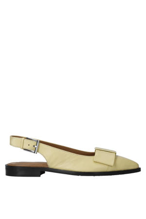 City Walk leren slingback loafers lichtgeel