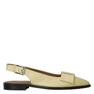 City Walk leren slingback loafers lichtgeel