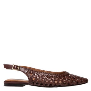 leren slingback loafers bruin