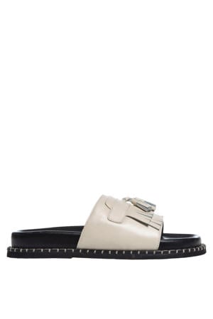 leren slippers ecru