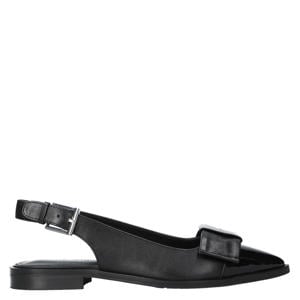 City Walk leren slingback loafers zwart