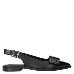 City Walk leren slingback loafers zwart