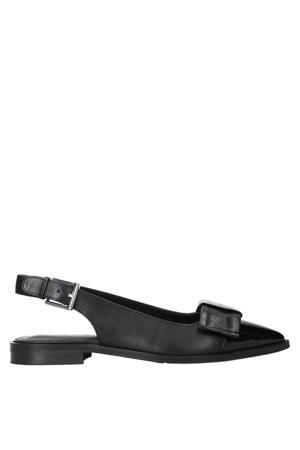 City Walk leren slingback loafers zwart