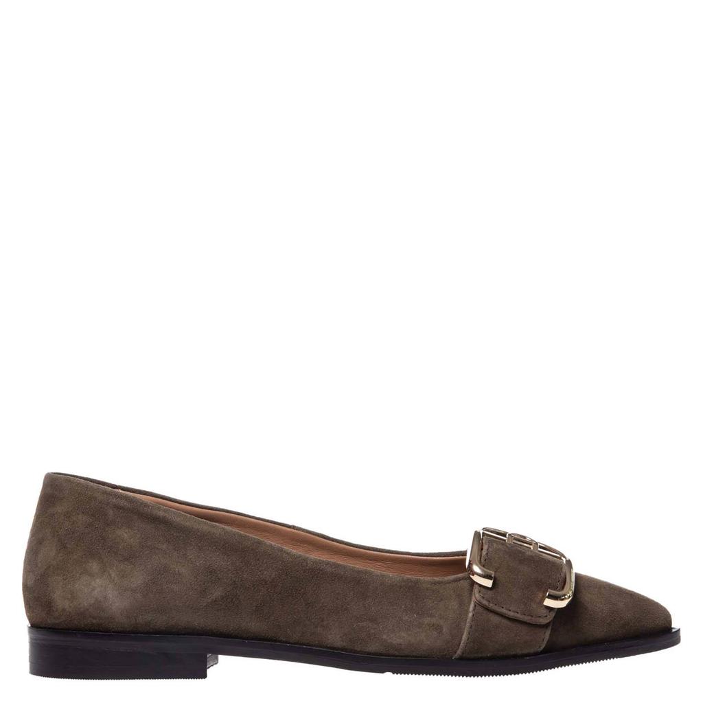 Donkergroene dames Copenhagen Shoes suède loafers