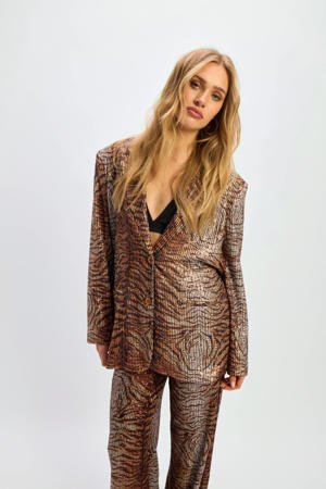 oversized blazer bruin met pailletten