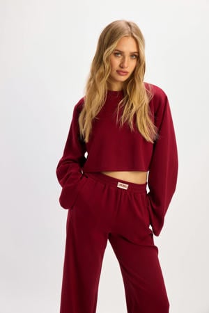 cropped trui donkerrood