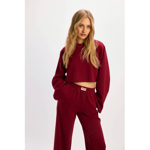 Refined Department X Vedder & Vedder cropped trui donkerrood afbeelding