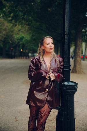 imitatieleren oversized blazer donkerrood