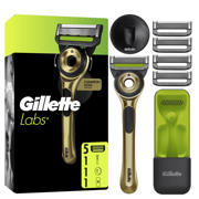 thumbnail: GilletteLabs Champion Gold scheersysteem met exfoliërende strip - 1 handvat + 5 scheermesjes + 1 muurhanger + 1 etui