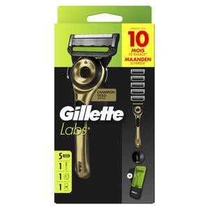 Champion Gold scheersysteem met exfoliërende strip - 1 handvat + 5 scheermesjes + 1 muurhanger + 1 etui