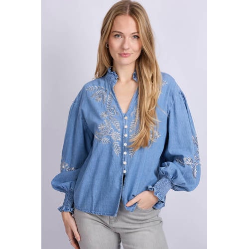 C&S The Label gebloemde blouse blauw afbeelding