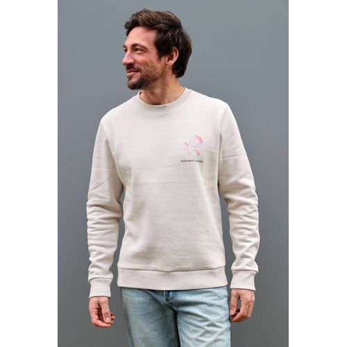 Kultivate sweater met backprint beige afbeelding