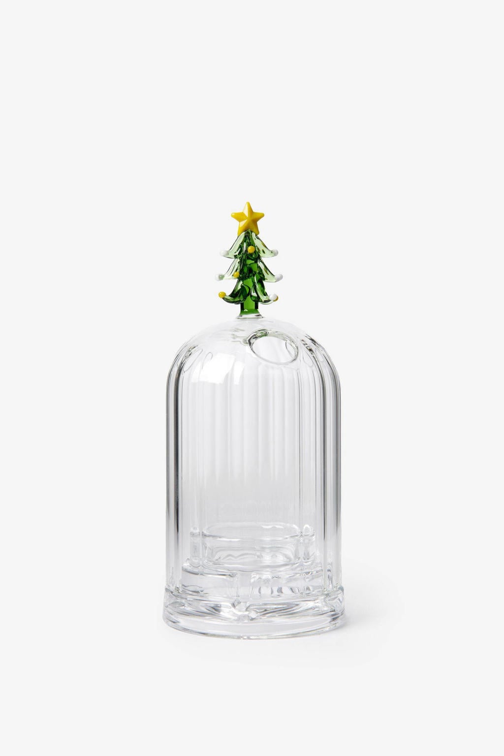 Sissy-Boy Glazen waxinelichthouder met kerstboom (16.5x7.5 cm)