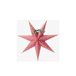 Roze kerstster met LED-licht (60 cm)