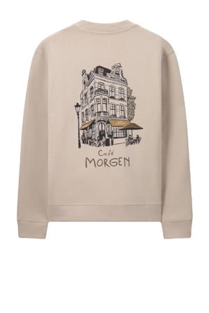 sweater met backprint beige