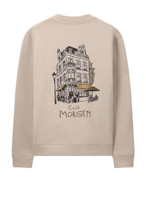 sweater met backprint beige