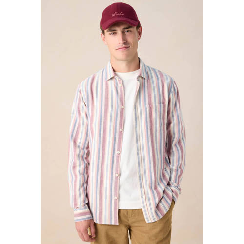 Sissy-Boy regular gestreepte casual overhemd donkerrood afbeelding