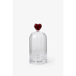 Glazen waxinelichthouder met hart (14.5x7.5 cm)
