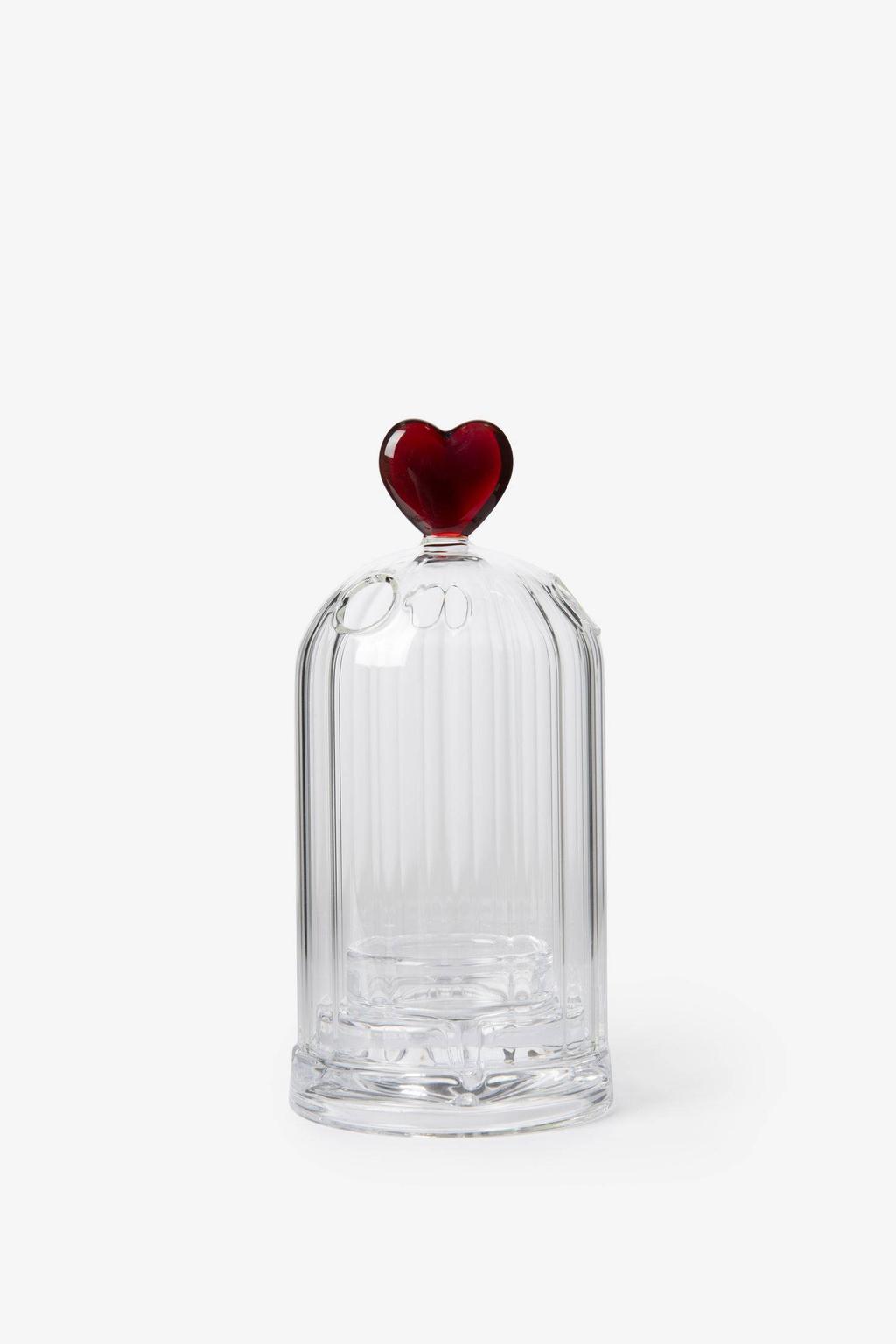 Sissy-Boy Glazen waxinelichthouder met hart (14.5x7.5 cm)