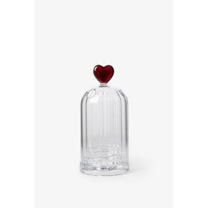 Glazen waxinelichthouder met hart (14.5x7.5 cm)