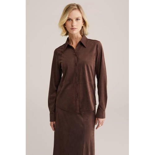WE Fashion blouse donkerbruin afbeelding