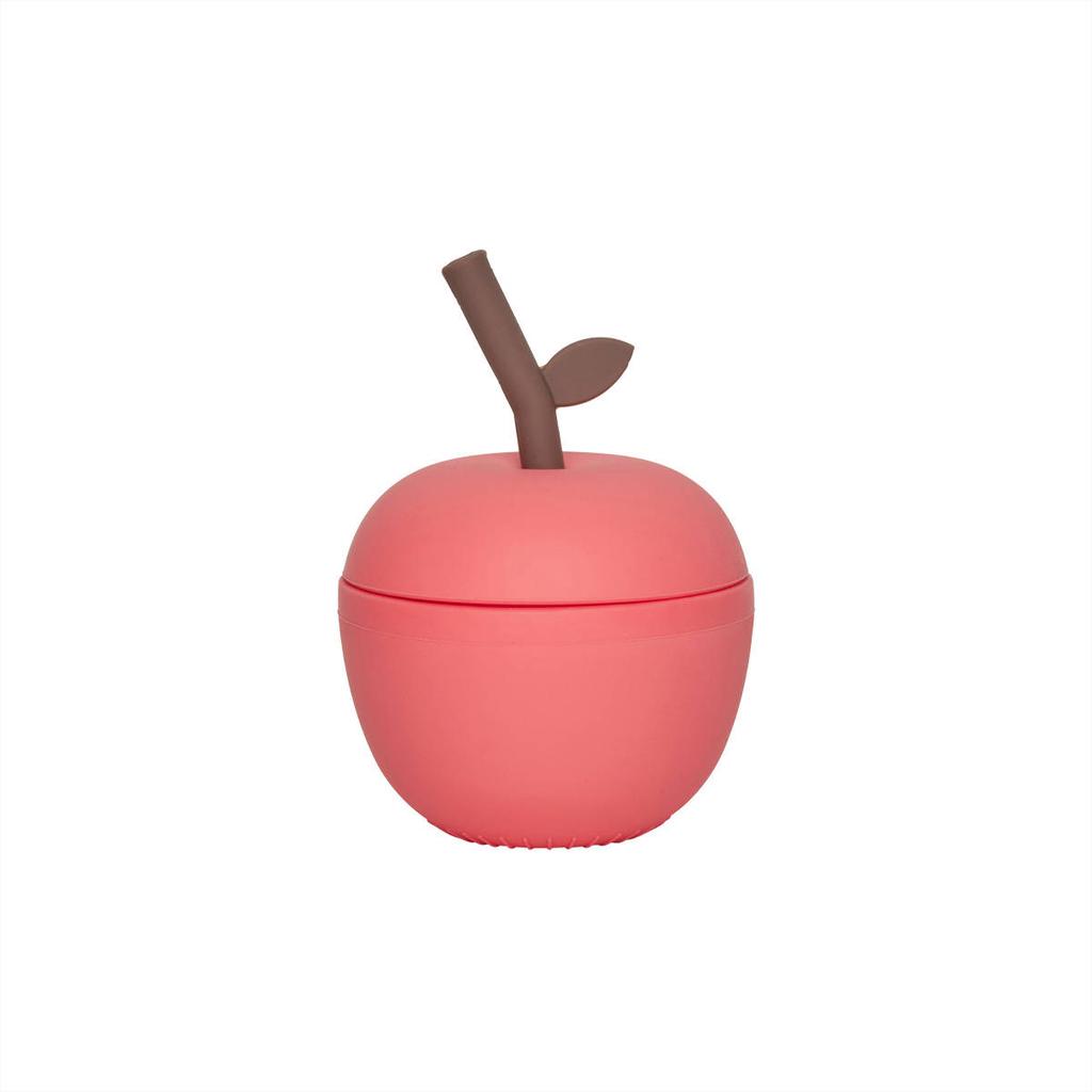 OYOY Mini drinkbeker met rietje Appel (120 ml)
