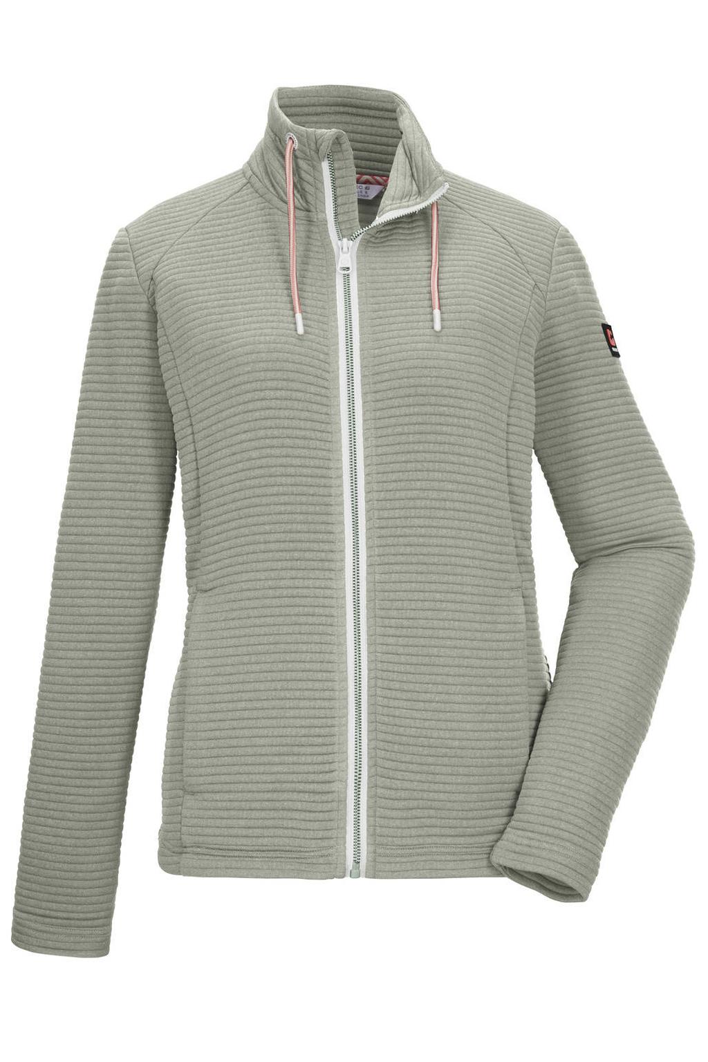 Lichtgrijze dames Killtec vest met lange mouwen, capuchon en ritssluiting