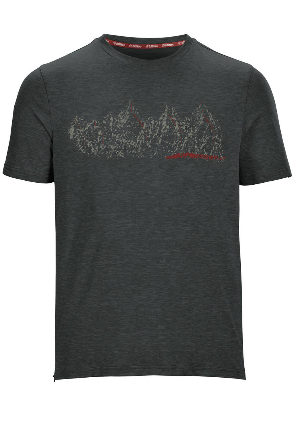 Grijze heren Killtec T-shirt van polyester met printopdruk, korte mouwen en ronde hals