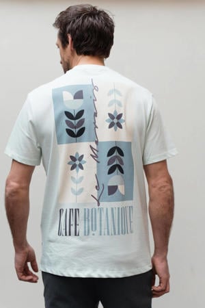 regular T-shirt met backprint mintgroen
