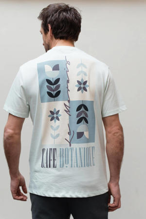regular T-shirt met backprint mintgroen