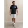 Kultivate regular T-shirt met backprint donkerblauw