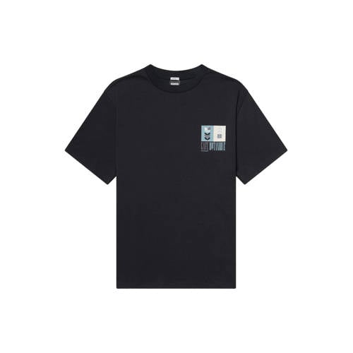Kultivate regular T-shirt met backprint donkerblauw afbeelding